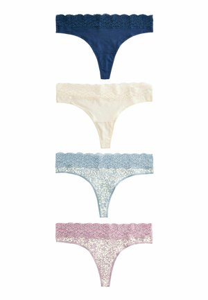 MONOCHROME KNICKERS FOUR PACK - String - cream blue printed
