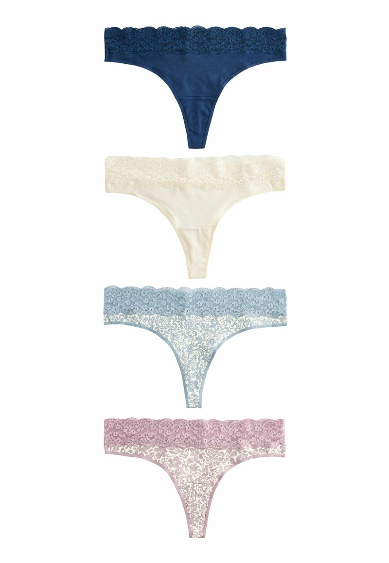 Next MONOCHROME KNICKERS FOUR PACK - Tange - cream blue printed