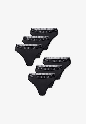 Bralette sportivo in cotone nero con fascia larga e logo. Bikini nero abbinato con fascia ricamata con logo, entrambi caratterizzati da una texture liscia.