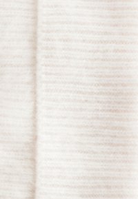Wool fabric showcasing a soft, textured surface in light cream with subtle horizontal stripes. Ideal for warm clothing or accessories.