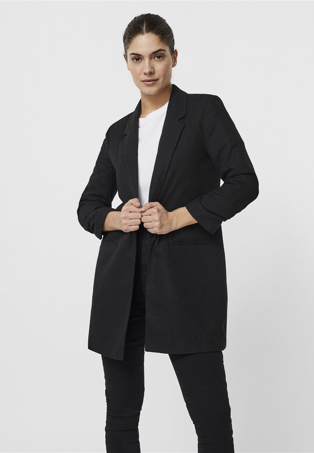 Manteau Blazer Noir Classique Votre Nom - Taille M/L, Doublure Microfibre, Occasion Excellent état