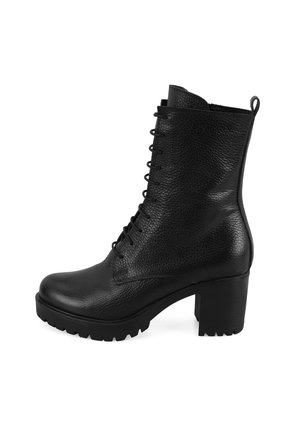 Enkellaarsjes met plateauzool - black