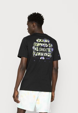 T-shirt con stampa - black/dark iris