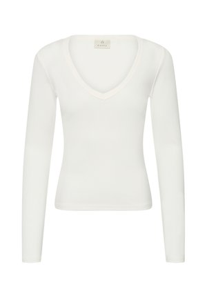 Kaffe, KALIDDY V-NECK T-SHIRT - Langarmshirt - chalk