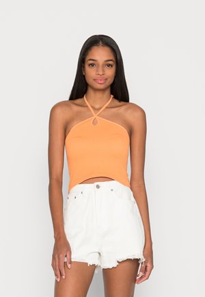 SEAMLESS KEYHOLE HALTER - Top - sweet orange