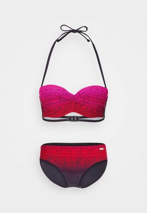 WIRE BANDEAU SET - Bikini - red