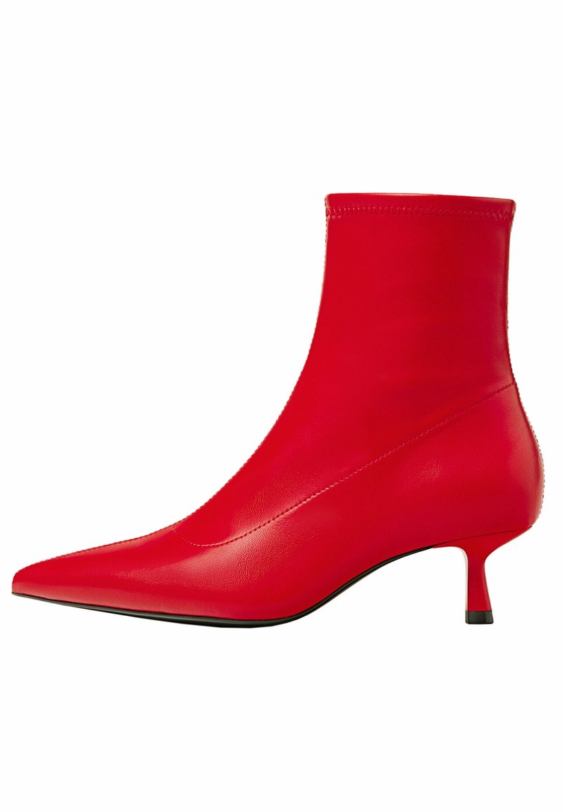 Stradivarius Red Sock Ankle Boots Women's Stiletto Sock Boots