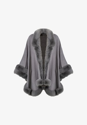 INFLUENCER BORDER - Poncho - grey