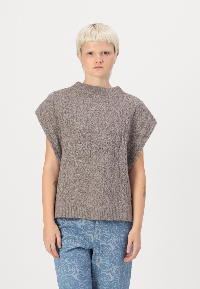 Pieces PCNOSIE PONCHO - T-shirt básica - fossil