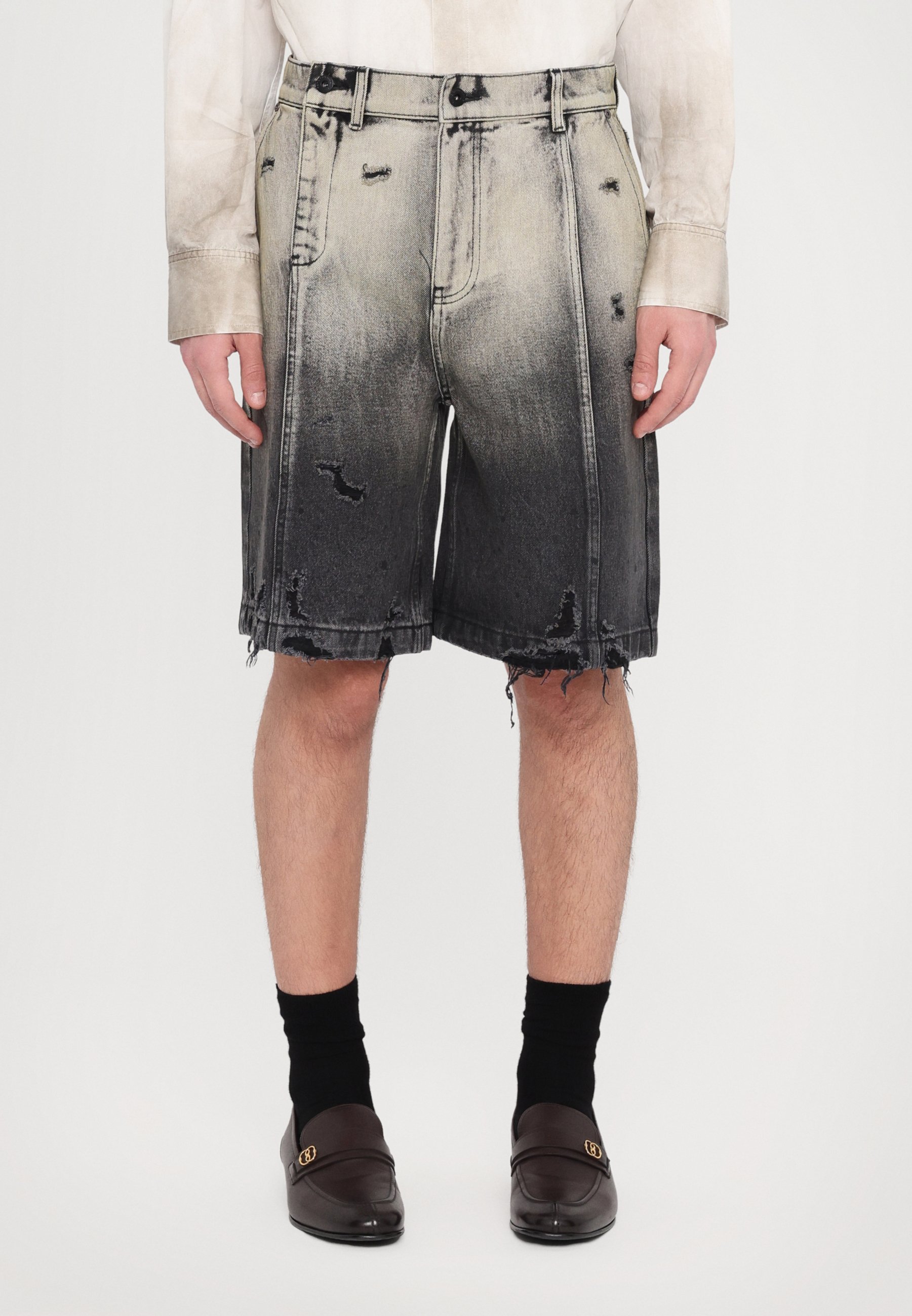 FENG CHEN WANG DENIM GRADIENT SHORTS