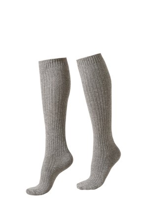 RIBBED LONG - Knästrumpor - grigio melange