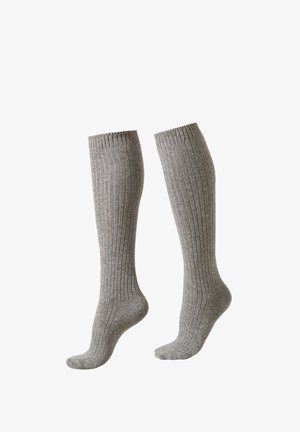 RIBBED LONG - Calcetines hasta la rodilla - grigio melange