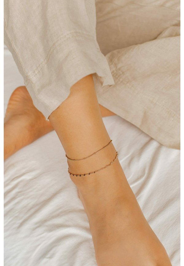 LAYERED CURB AND BOBBLE - Fußkettchen - rosegoldfarben