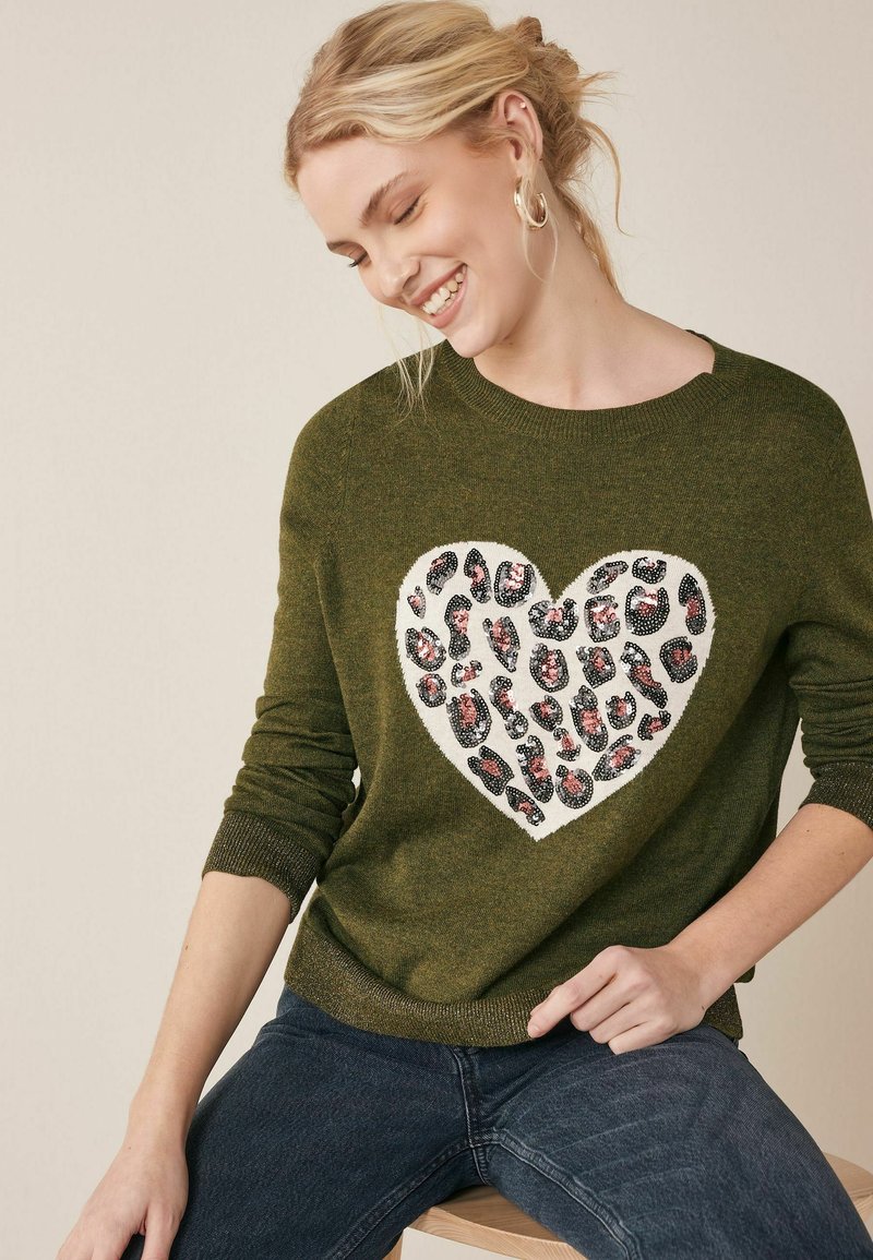 Damen Strickjacken | Next Strickpullover khaki - FR40049 Damen Strickjacken | Next Strickpullover khaki - FR40049