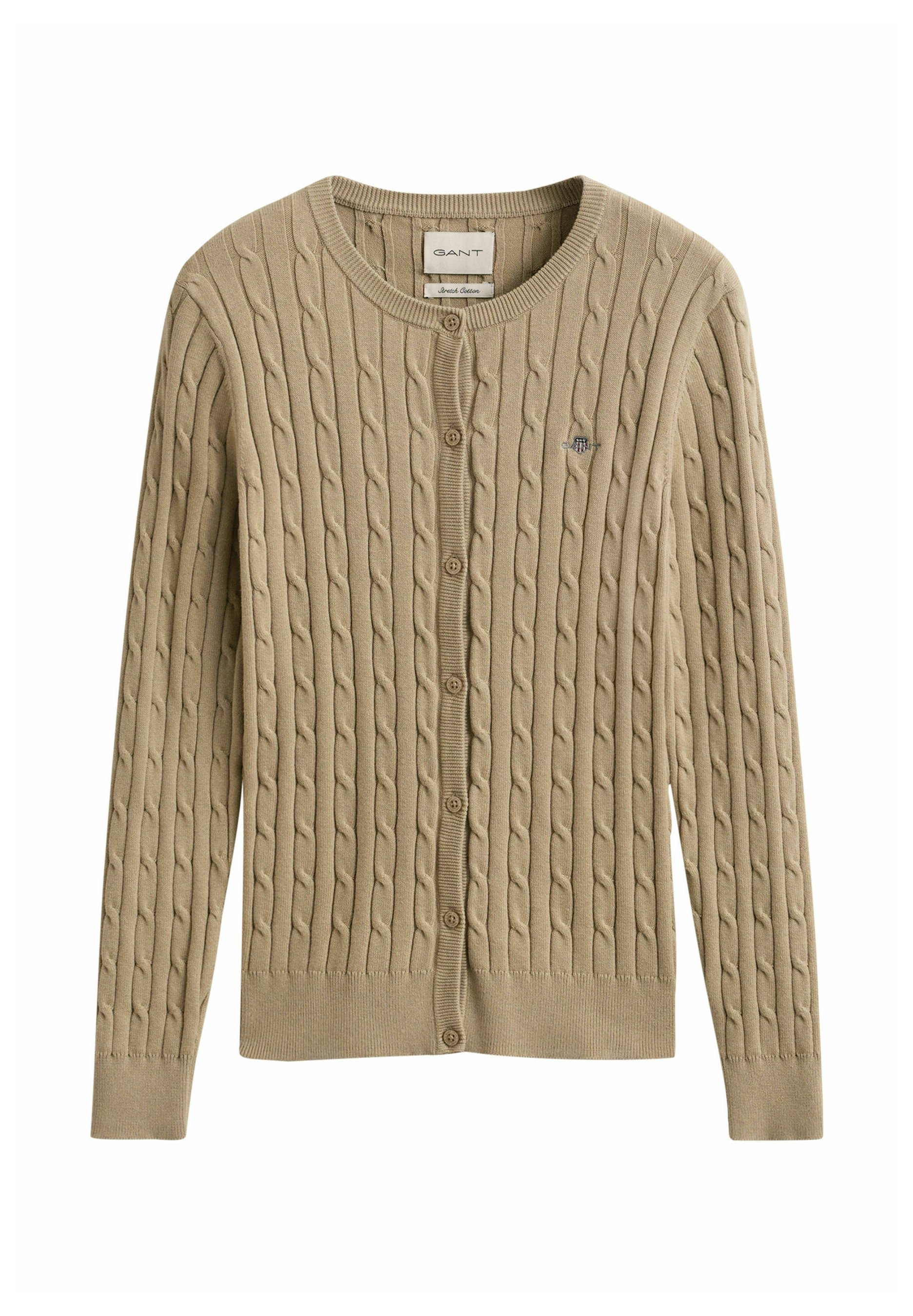 GANT STRETCH CABLE - Kardigan - oat beige