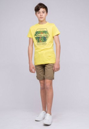 COL ROND NIBOU - T-shirt imprimé - jaune