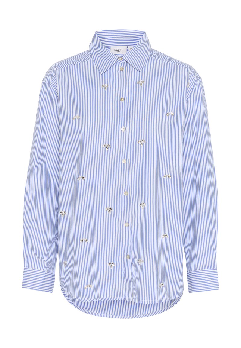 Saint Tropez Overhemdblouse blauw Saint Tropez Overhemdblouse blauw