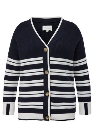 À RAYURES CONTRASTANTES - Cardigan - navy