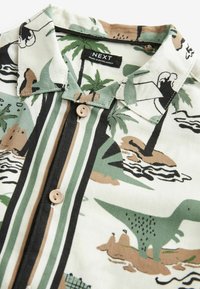 Next SHORT SLEEVES SET  REGULAR FIT - Træningsbukser - green ecru dino