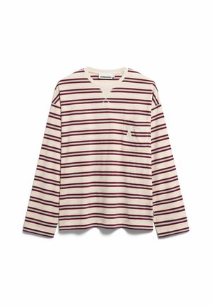 ARMEDANGELS, ICONIC Å FIETAA STRIPE - Long sleeved top - undyed-velvet red-soft blue