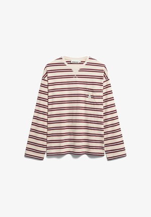 ARMEDANGELS, ICONIC Å FIETAA STRIPE - Langarmshirt - undyed-velvet red-soft blue