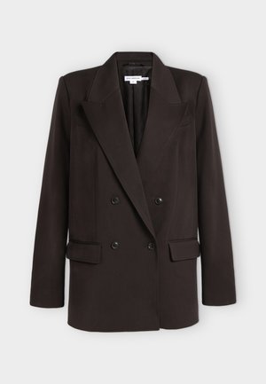 Good American, ESSENTIAL SUITING OVERSIZED DOUBLE BREASTED BLAZER - Σακάκι - dark chocolate