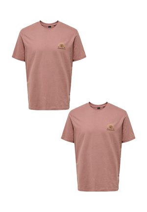 2ER-SET RUNDHALS KURZARM - T-Shirt print - rot