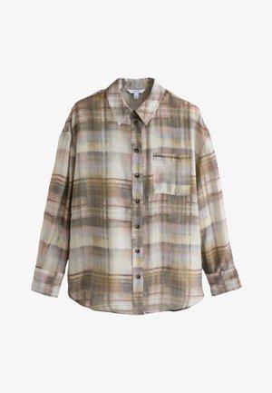 Next, REGULAR FIT - BLURRED CHECK LIGHTWEIGHT SHIRT . - Overhemdblouse - brown pink
