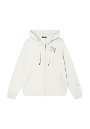 CAPPUCCIO E CON LOGO IN STRASS - Sudadera con cremallera - star white