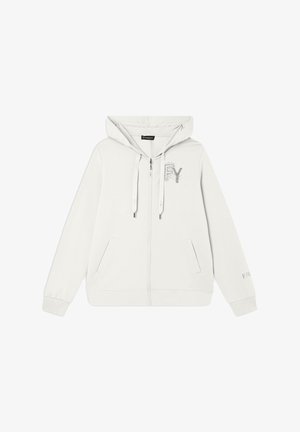 Freddy CAPPUCCIO E CON LOGO IN STRASS - Sudadera con cremallera - star white