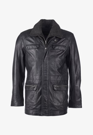 PELZIMITAT - Lederjacke - black