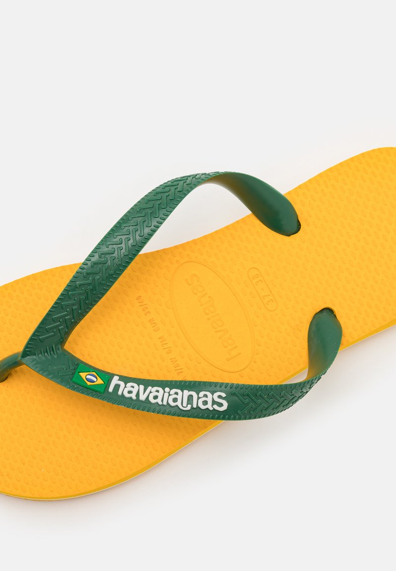 Havaianas BRASIL LOGO UNISEX - T-bar sandals - pop yellow/yellow
