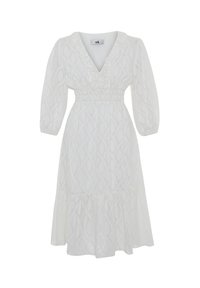 adL RUFFLED NECK - Freizeitkleid - white