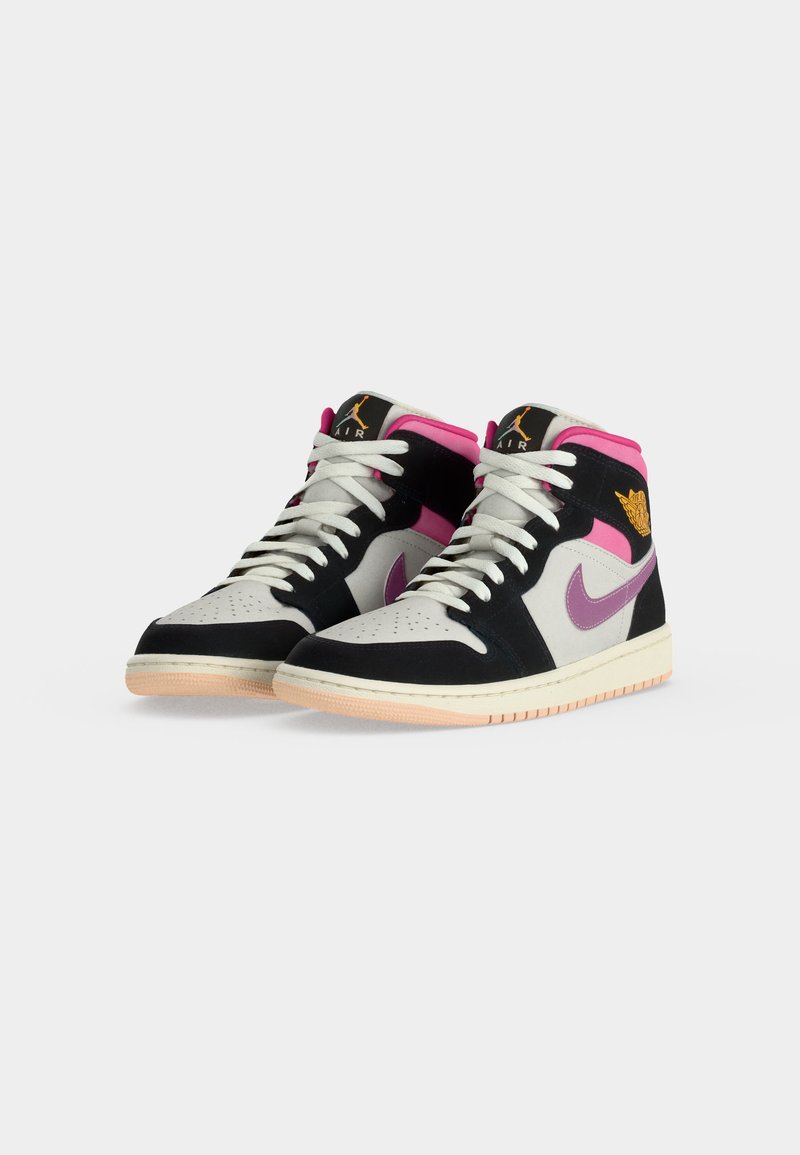 AIR JORDAN 1 MID SE - Vysoké tenisky - black/university gold-coloured/sail/pinksicle/iced carmine/crimson tint