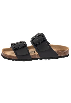 SAMOS EGS - Pantolette flach - schwarz matt