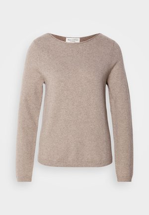 Marc O'Polo, LONGSLEEVE ROUND NECK - Striktrøje - shaded brown melange