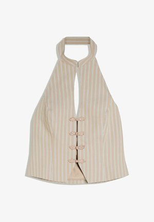 Bershka, STRIPED HALTER VEST WITH DETAIL - WAISTCOAT - Veste sans manches - sand