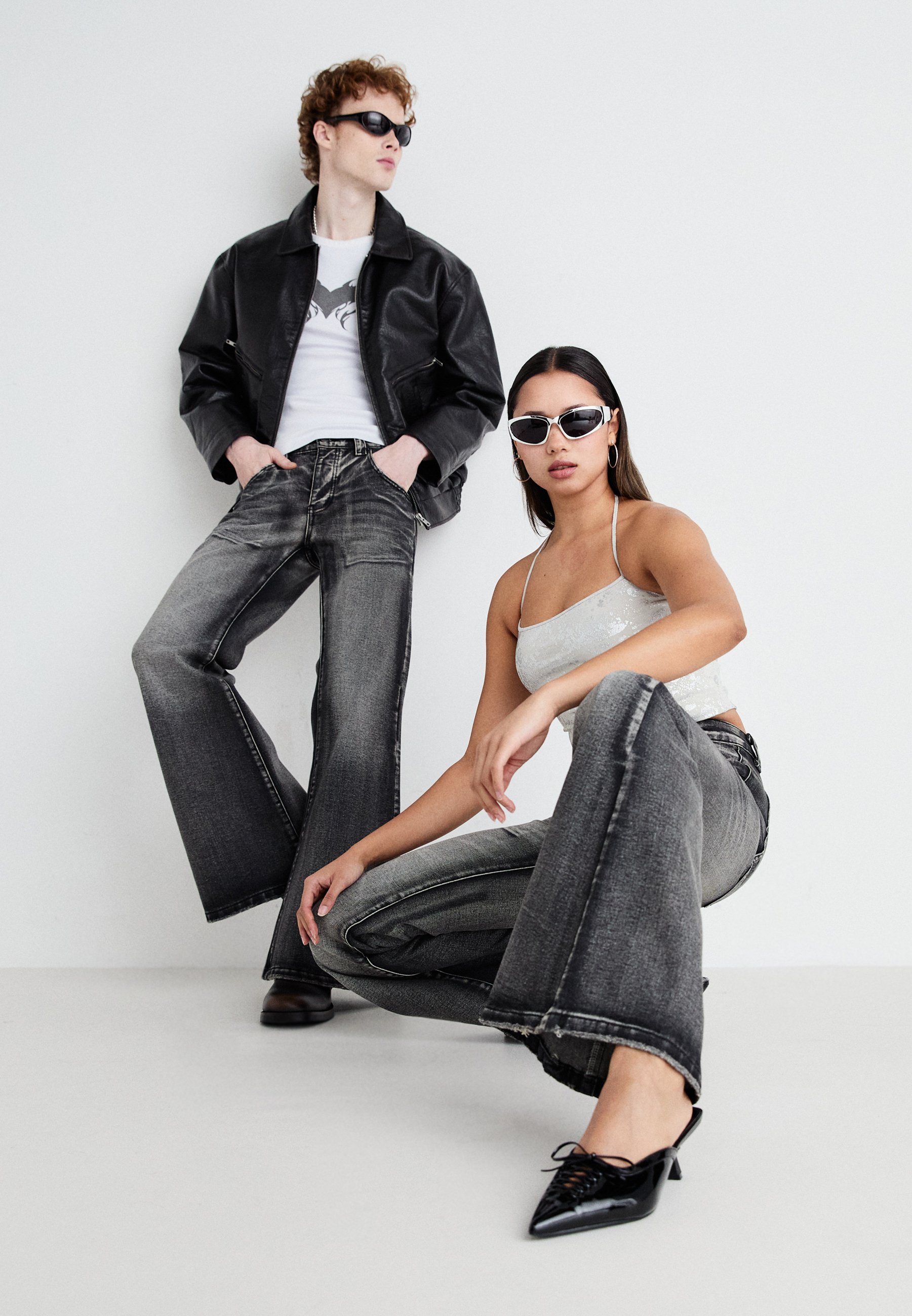 パンツ JADED LONDON Black Crease Blaze Jeans 30 Washed Black Blaze Jeans | Jaded London | Clothing