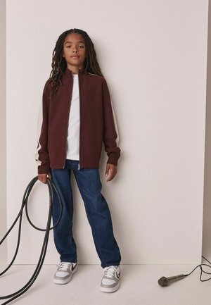 Next, KNITTED ZIP THROUGH CARDIGAN - Strickjacke - burgundy red