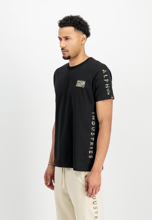 CAMO SLEEVE - Print T-shirt - black
