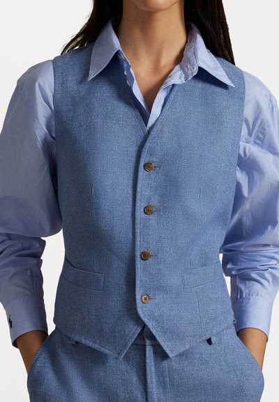 Polo Ralph Lauren LINEN COTTON TWILL WAISTCOAT - Waistcoat - blue