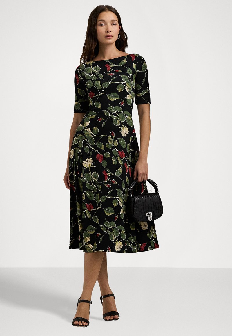 Lauren Ralph Lauren FLORAL STRETCH COTTON MIDI DRESS - Jersey dress - black multi/black - Zalando.ie Lauren Ralph Lauren FLORAL STRETCH COTTON MIDI DRESS - Jersey dress - black multi/black - Zalando.ie