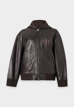 MAX&Co., Veste en cuir - dark chocolate