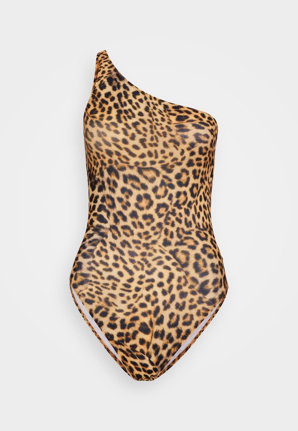 ONE SHOULDER MIO - Swimsuit - cheetah patch3