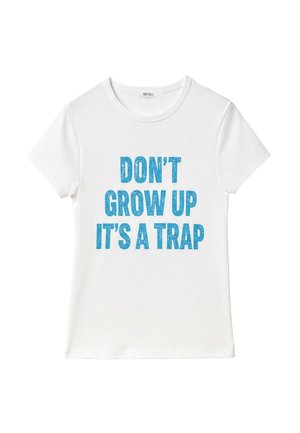 Stradivarius, PRINTED SHORT SLEEVE T-SHIRT - T-Shirt print - white