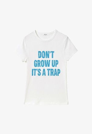 Stradivarius, PRINTED SHORT SLEEVE T-SHIRT - T-Shirt print - white