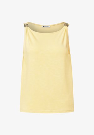 Street One, TOP WITH BOAT NECKLINE AND SHOULDER, jasnożółty