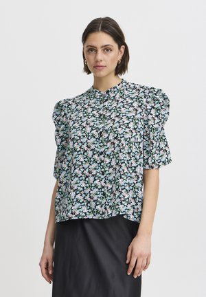 IXNINA - Blouse - total eclipse w blue flowers