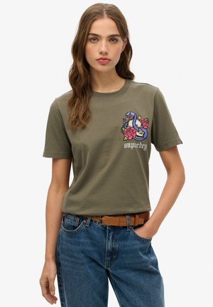 T-Shirt print - dark khaki
