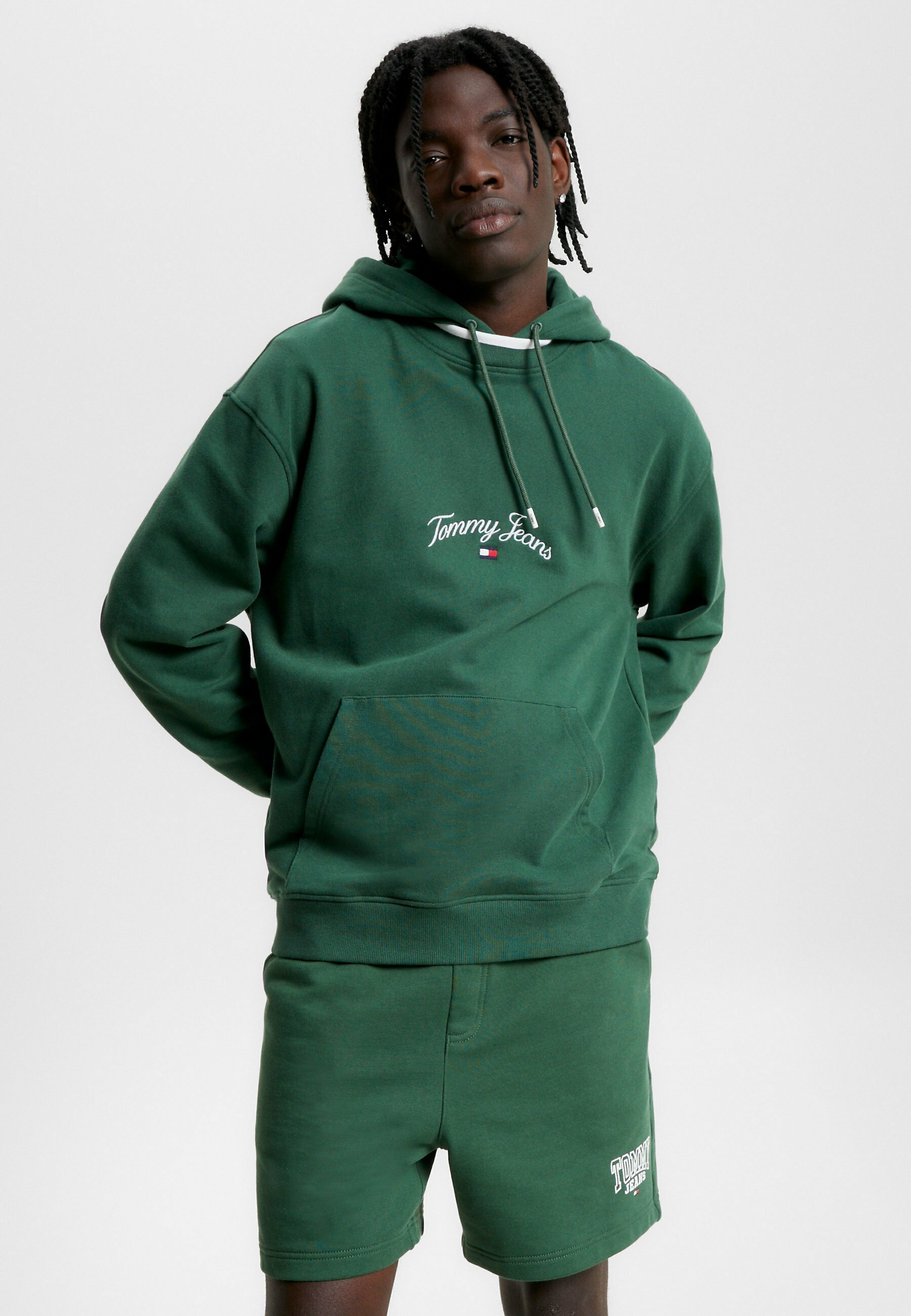 Tommy Jeans LOGO EMBROIDERY RELAXED FIT - Sweat à capuche - collegiate  green/vert - ZALANDO.FR
